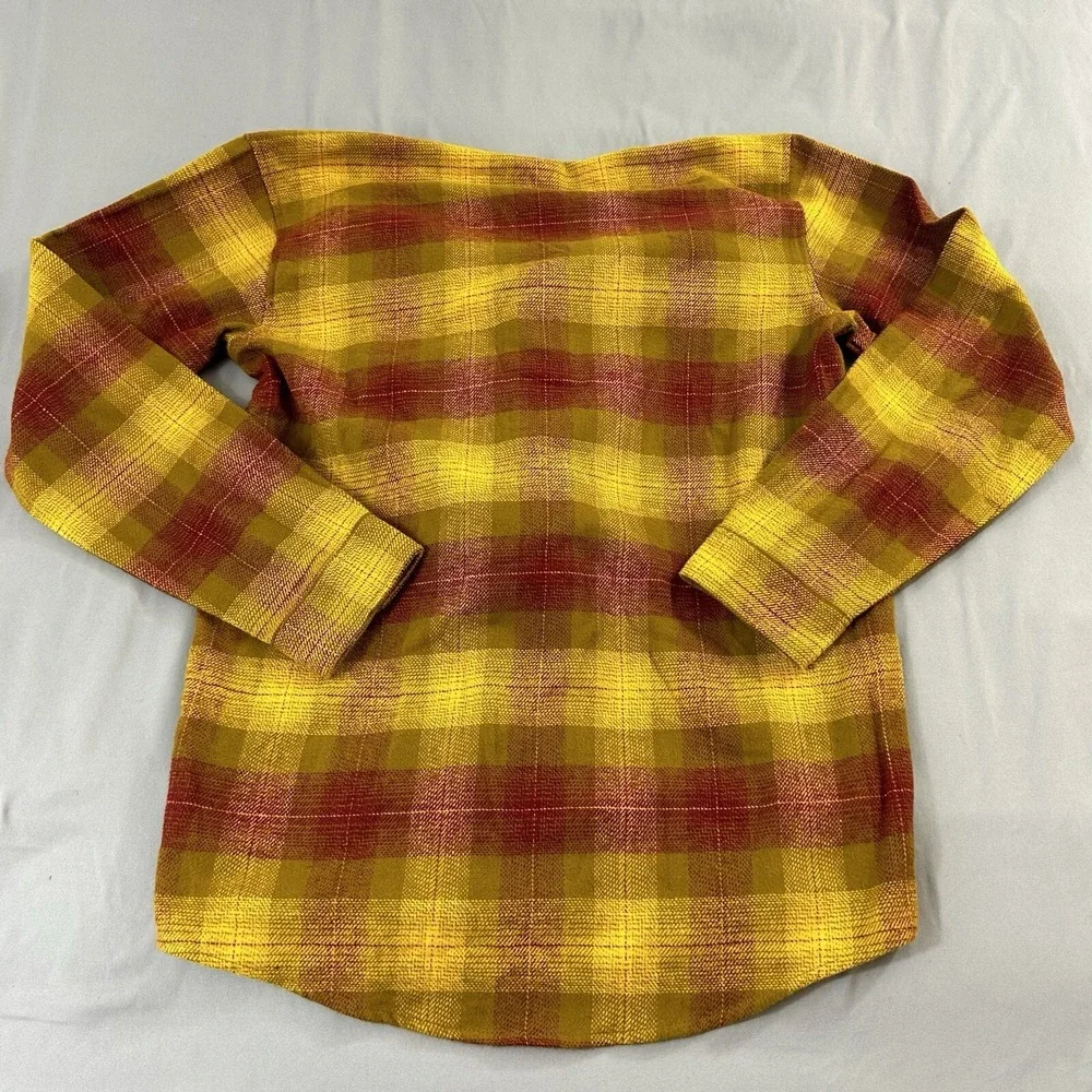 Epic Threads Shacket Boys XL Plaid Hoodie Button Flannel Shirt Jacket Yellow Red